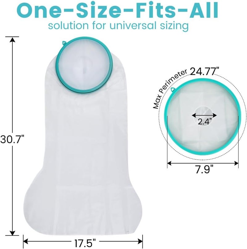 CIVJET Cast Covers for Shower Leg, Waterproof Cast Cover for Showering, Cast Protector for Shower Adult, Shower Boots for Foot after Surgery, Full Leg, Thigh (Diameter - 7.9") Extra Long - Image 3